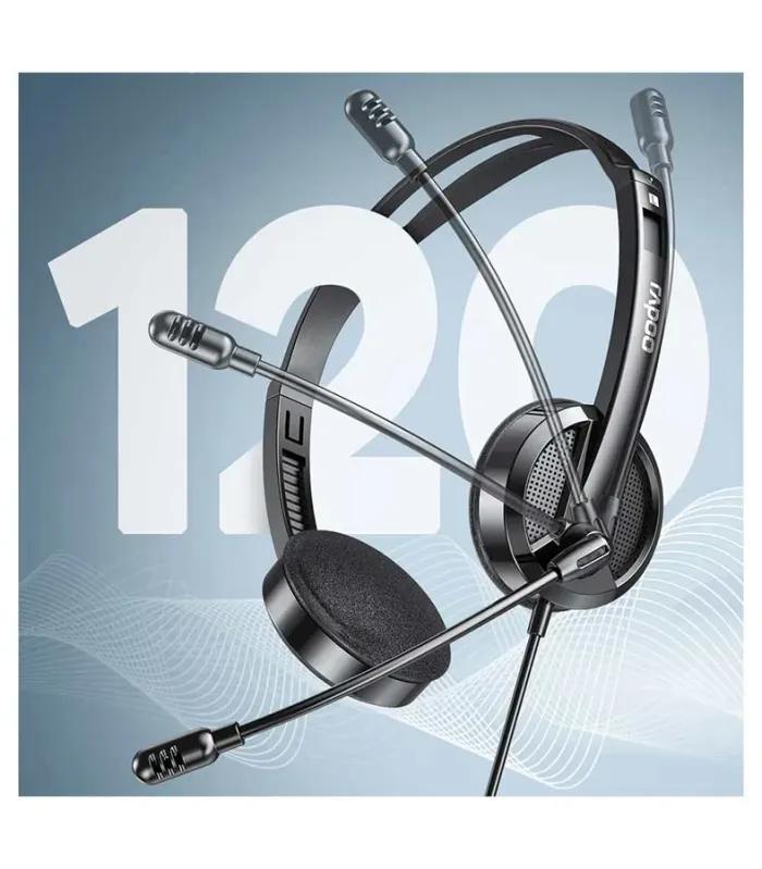 Rapoo H102 Wired Stereo 3.5mm Headphone Black- thumbnail #3
