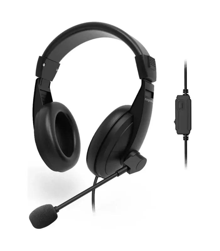 Rapoo H150S Wired USB Stereo Headphone Black- thumbnail #2