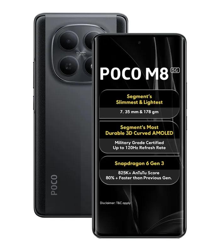 POCO M8 5G (Carbon Black, 128GB Storage)