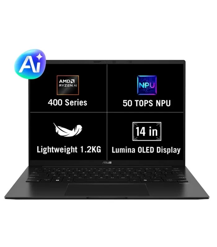 Asus Zenbook 14 OLED UM3406GA Ryzen AI 5-430 (Jade Black, 512GB SSD, 16GB DDR5 RAM) 14-inch Copilot+ PC Laptop- image #1