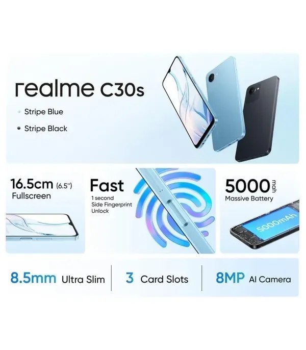 Realme C30s (Stripe Blue, 32GB Storage & 3GB RAM)- image #2