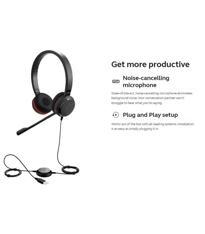 Jabra Evolve 30 DUO USB 3.5mm jack Wired Headphone- image #4