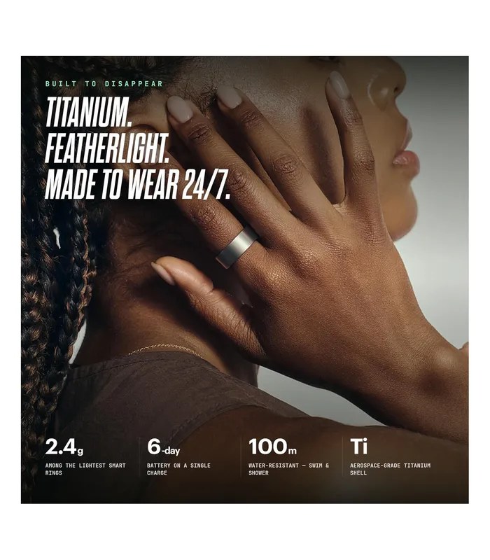 ULTRAHUMAN AIR Smart Ring, Sleep & Fitness Tracker, Raw Titanium- image #3