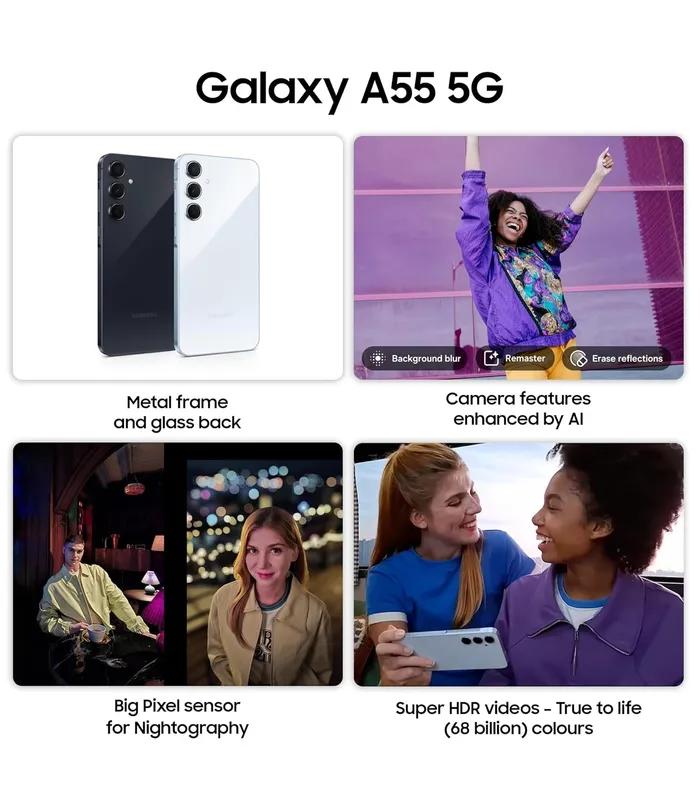 Samsung Galaxy A55 (Awesome Navy, 128GB Storage, 8GB RAM) 64MP triple-camera- image #4