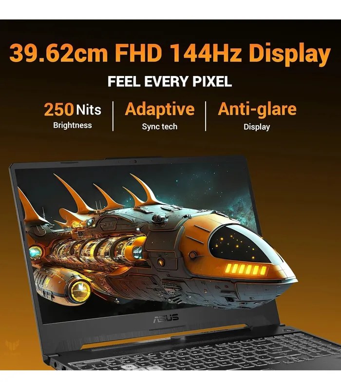 Asus TUF Gaming A15 FA506NCQ Ryzen 7-170 RTX 3050 4GB Graphics (Graphite Black, 512GB SSD, 16GB DDR5 RAM) 15.6" FHD Gaming Laptop- image #3