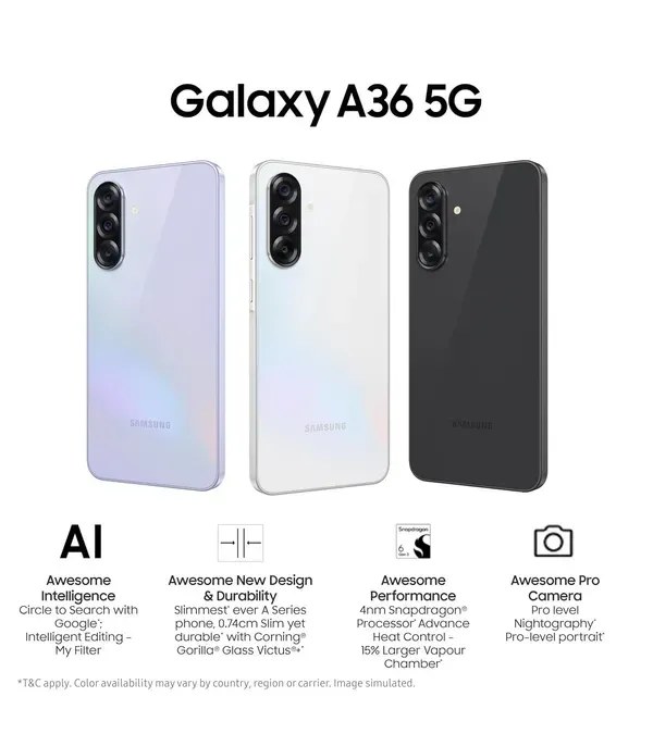 Samsung Galaxy A36 5G (Awesome White, 256GB Storage, 8GB RAM)- image #3