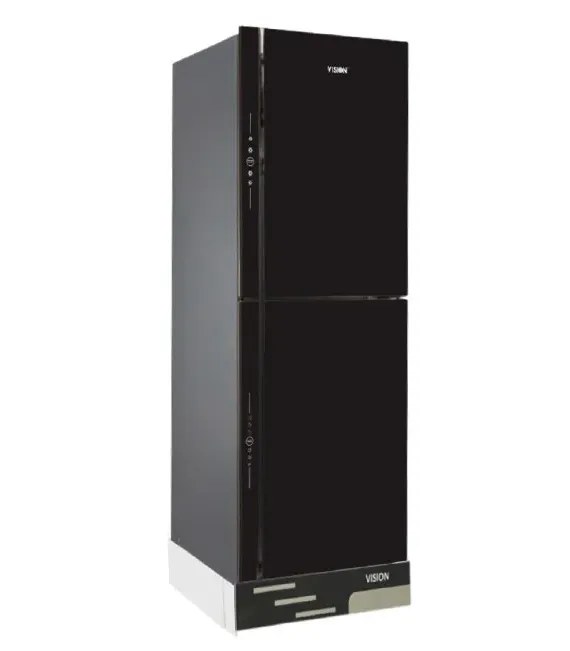 VISION Glass Door Refrigerator RE-280 Liter Mirror Purple Flower Top Mount- image #1