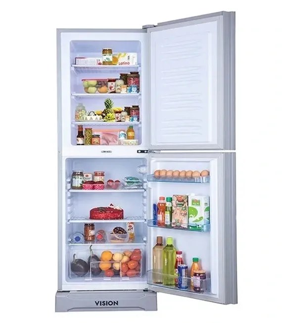 VISION Glass Door Refrigerator RE-280 Liter Mirror Purple Flower Top Mount- image #2