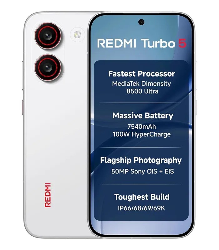 Redmi Turbo 5 - CN (Turbo White, 256GB Storage)- image #1