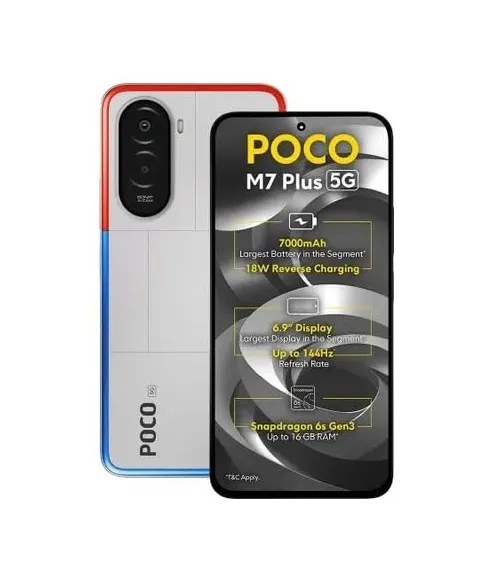 POCO M7 Plus 5G, (Chrome Silver, 128GB)- image #1