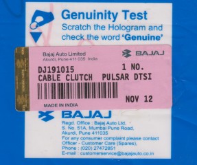 Bajaj Genuine Spare Parts Pink Sticker
