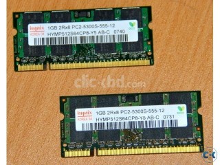 Hynix DDR2 PC2-5300 RAM for Laptop 2x1GB