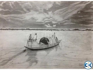 Pencil Sketch Beautyfull Nature Bangladesh