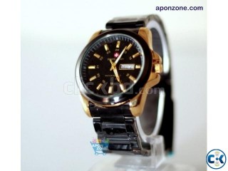 Swiss Army Watch with Day Date Black