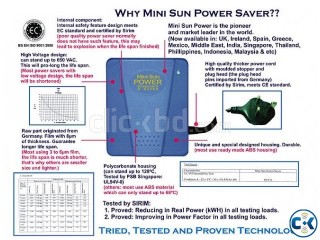 Electricity Saver 4 yr War. MINISUNPWER save upto 30