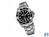 Rolex Silver chain Black Dialer