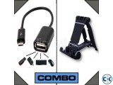 Micro USB Otg Cable And Multi Mobile Tablet Stand Combo