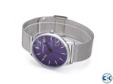CURREN 8233 Fashion Men Quartz Watch BLUE Dial Net Chain