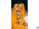 Yellow Embroidery Single Unstiched Kameez for Women 3 piece