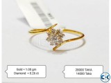 Diamond with Gold Ring 50 OFF