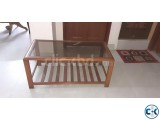 Shegun Wooden centre Table with glass for Drawing room