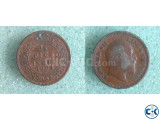 Coin british rule half Poisha 1904 Copper