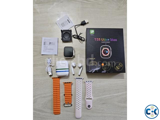 T55 Ultra Max Smart Watch With Earpods Watch 8 | ClickBD image 3