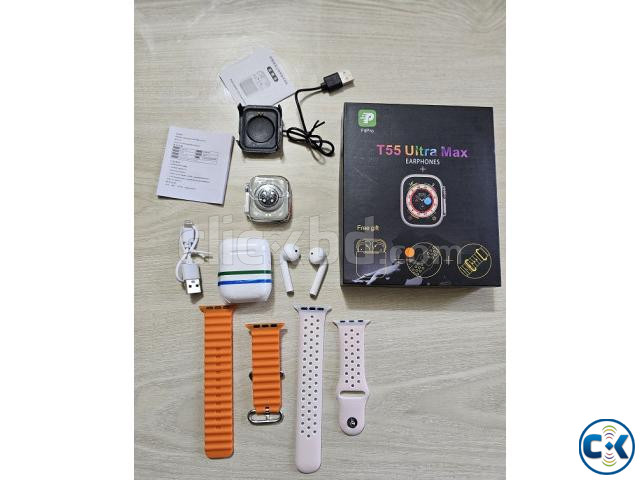 T55 Ultra Max Smart Watch With Earpods Watch 8 | ClickBD image 4