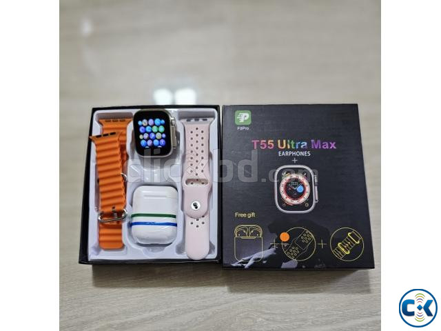 T55 Ultra Max Smart Watch With Earpods Watch 8 | ClickBD image 2