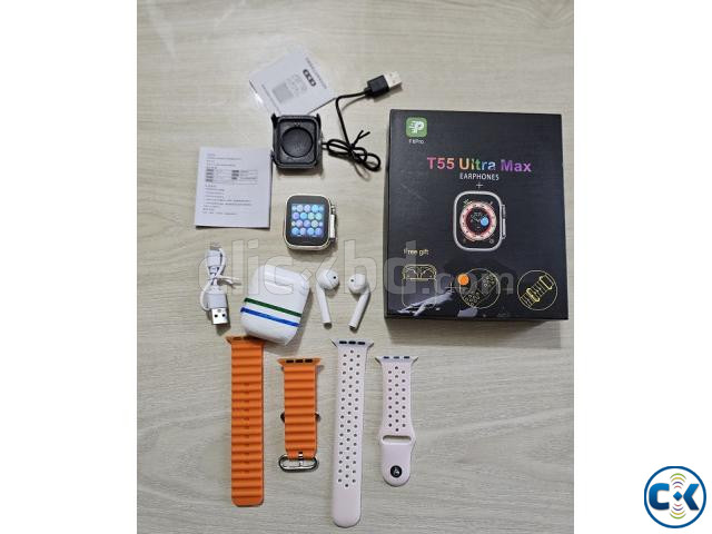T55 Ultra Max Smart Watch With Earpods Watch 8 | ClickBD image 3