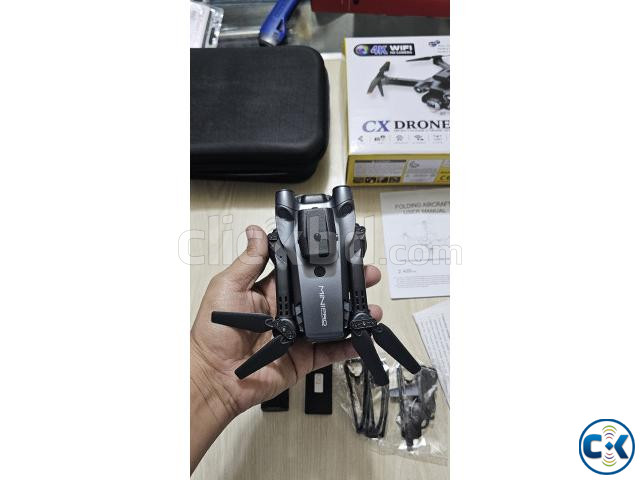 CX 4k Wifi Dual Camera Dual Battery Dual Fan Foldable Drone | ClickBD image 5