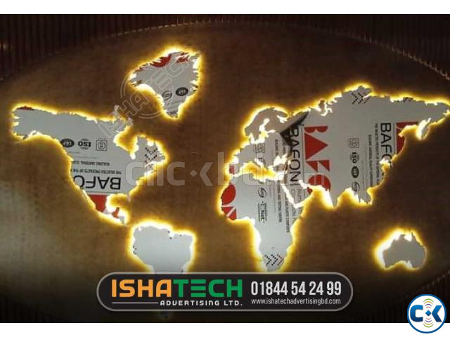 3D LED World Map Perfect World with acrylic best price in bd | ClickBD image 2