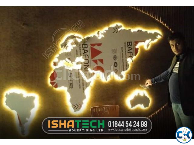 3D LED World Map Perfect World with acrylic best price in bd | ClickBD image 3
