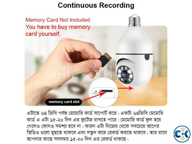 V380 PTZ 2MP 1080P Bulb WIFI IP Camera Night Vision large image 4