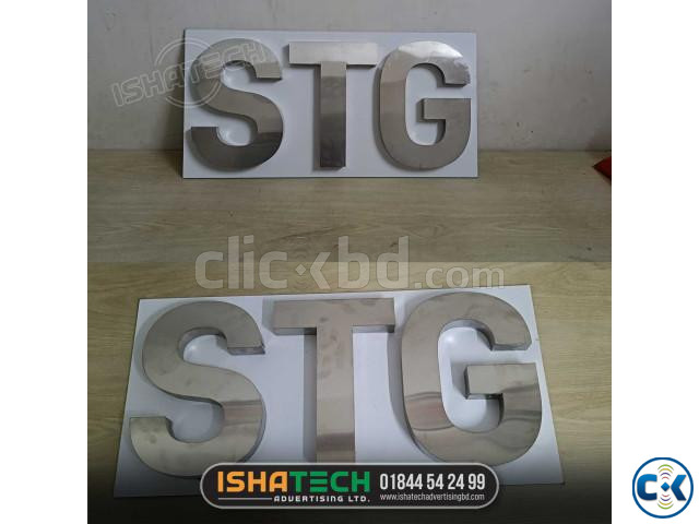 SS Hairline Finish. 3D SS letter Office Signboard. | ClickBD image 4
