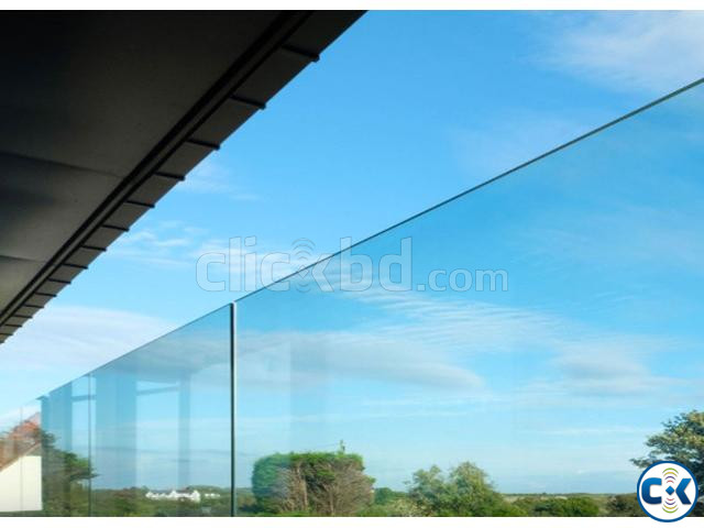 Fixed Partition Full Glass 10m White Glass large image 1