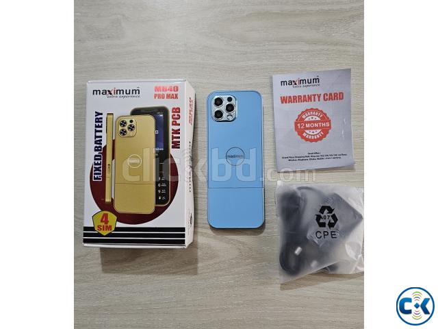 Maximus MB40 Pro Max Super Slim 4 Sim Phone Blue | ClickBD image 2