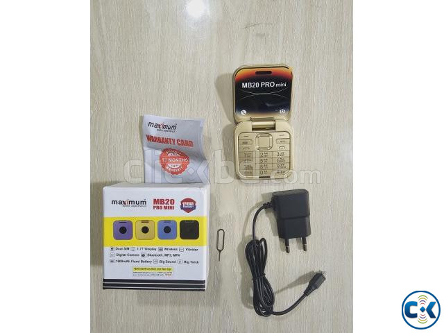 Maximus MB20 Pro Mini Folding Phone Warranty Gold | ClickBD image 2