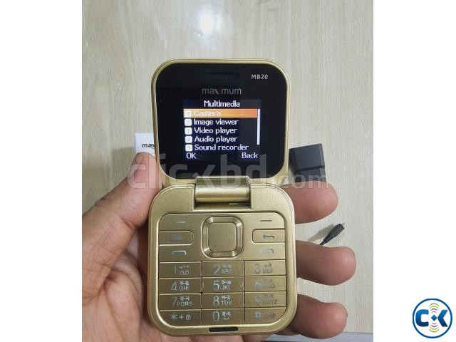 Maximus MB20 Pro Mini Folding Phone Warranty Gold | ClickBD image 5