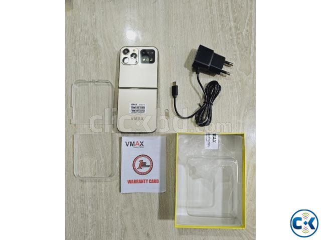 Vmax V18 Foldable Phone Dual Sim With Cover Warranty Gold | ClickBD image 2