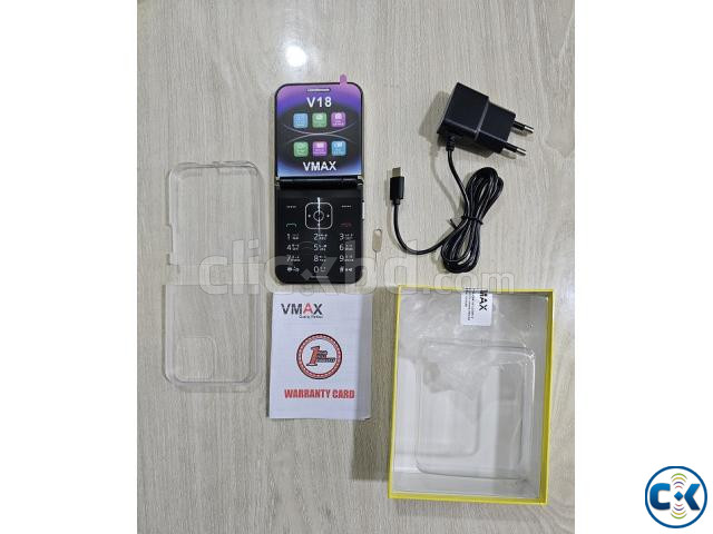 Vmax V18 Foldable Phone Dual Sim With Cover Warranty Gold | ClickBD image 3
