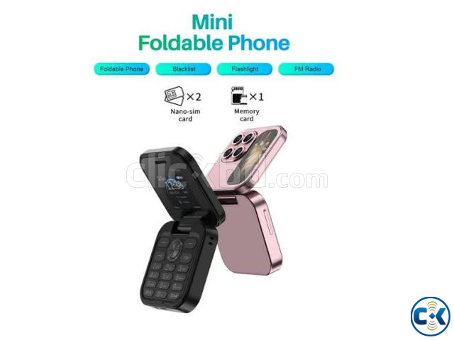 i17 Mini Folding Mobile Phone 2 SIM Purpal | ClickBD image 5