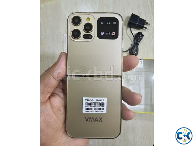 Vmax V18 Foldable Phone Dual Sim With Cover Warranty Gold | ClickBD image 5