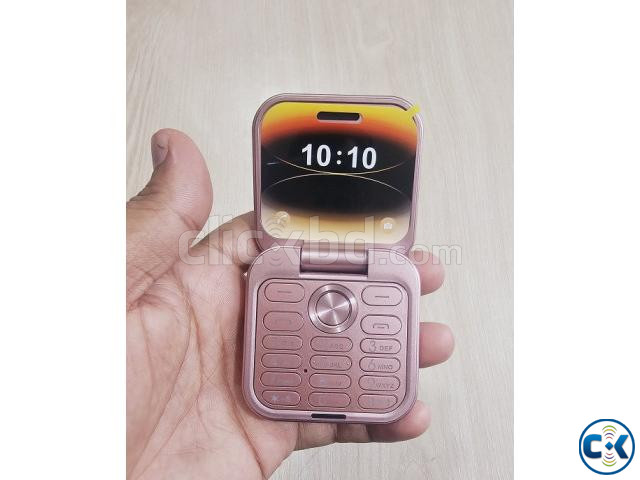 i17 Mini Flip Phone 2 SIM Rose Gold price in Bangladesh | ClickBD image 2