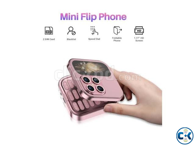 i17 Mini Flip Phone 2 SIM Rose Gold price in Bangladesh | ClickBD image 4