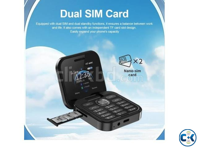 i17 Mini Flip Phone 2 SIM FM Radio Black price in Bangladesh | ClickBD image 4