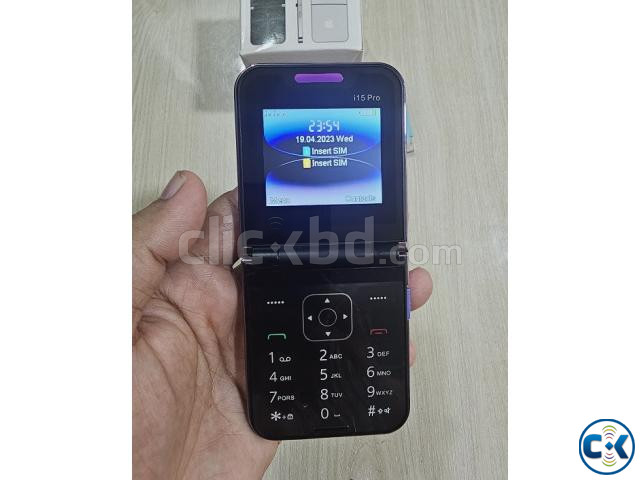 i15 Pro Foldable Phone Dual Sim With Cover Purpel | ClickBD image 4