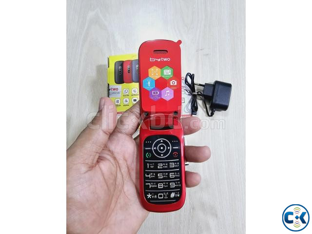 Bytwo B301 folding Flip Mobile Phone Red Magic Voice | ClickBD image 4