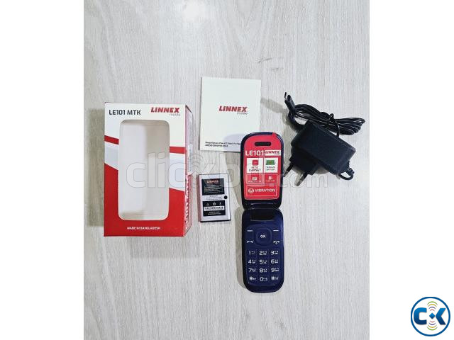 Linnex Le101 Mini Folding Phone Dual Sim Blue | ClickBD image 2