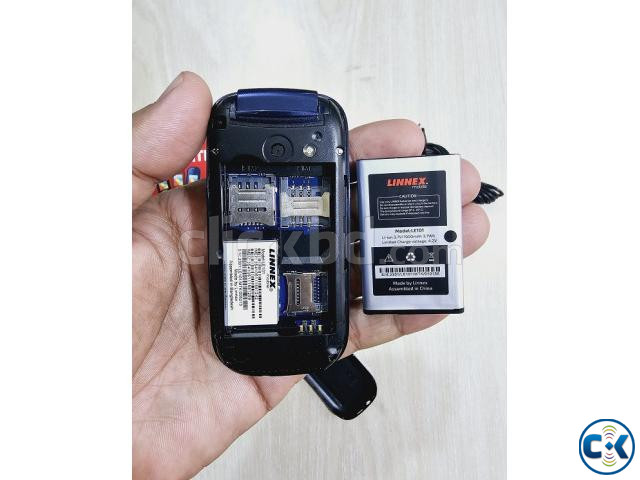 Linnex Le101 Mini Folding Phone Dual Sim Blue | ClickBD image 4
